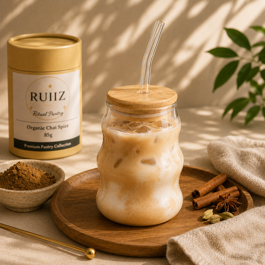 Glass Latte Cup with Straw