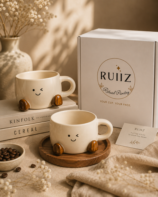 Smiley Footed Ceramic Mug