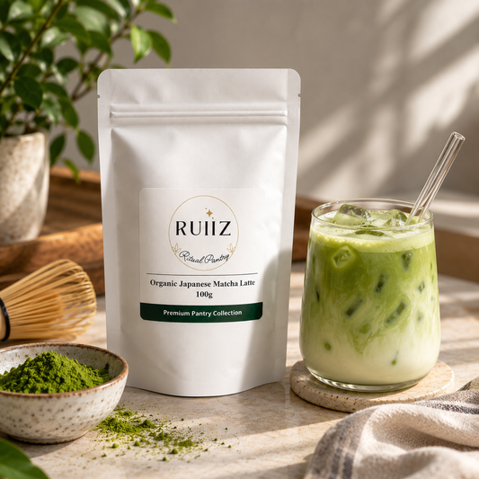 Organic Japanese Matcha Latte 100g | Natural Sweetened