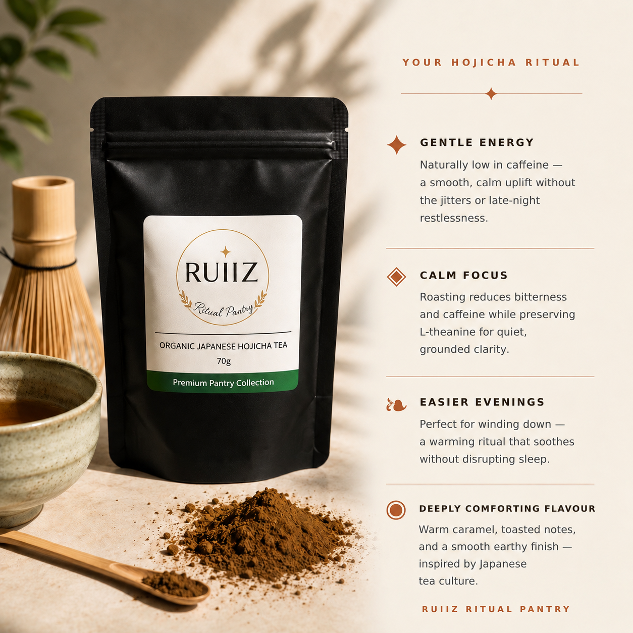 Organic Japanese Hojicha Tea 70g
