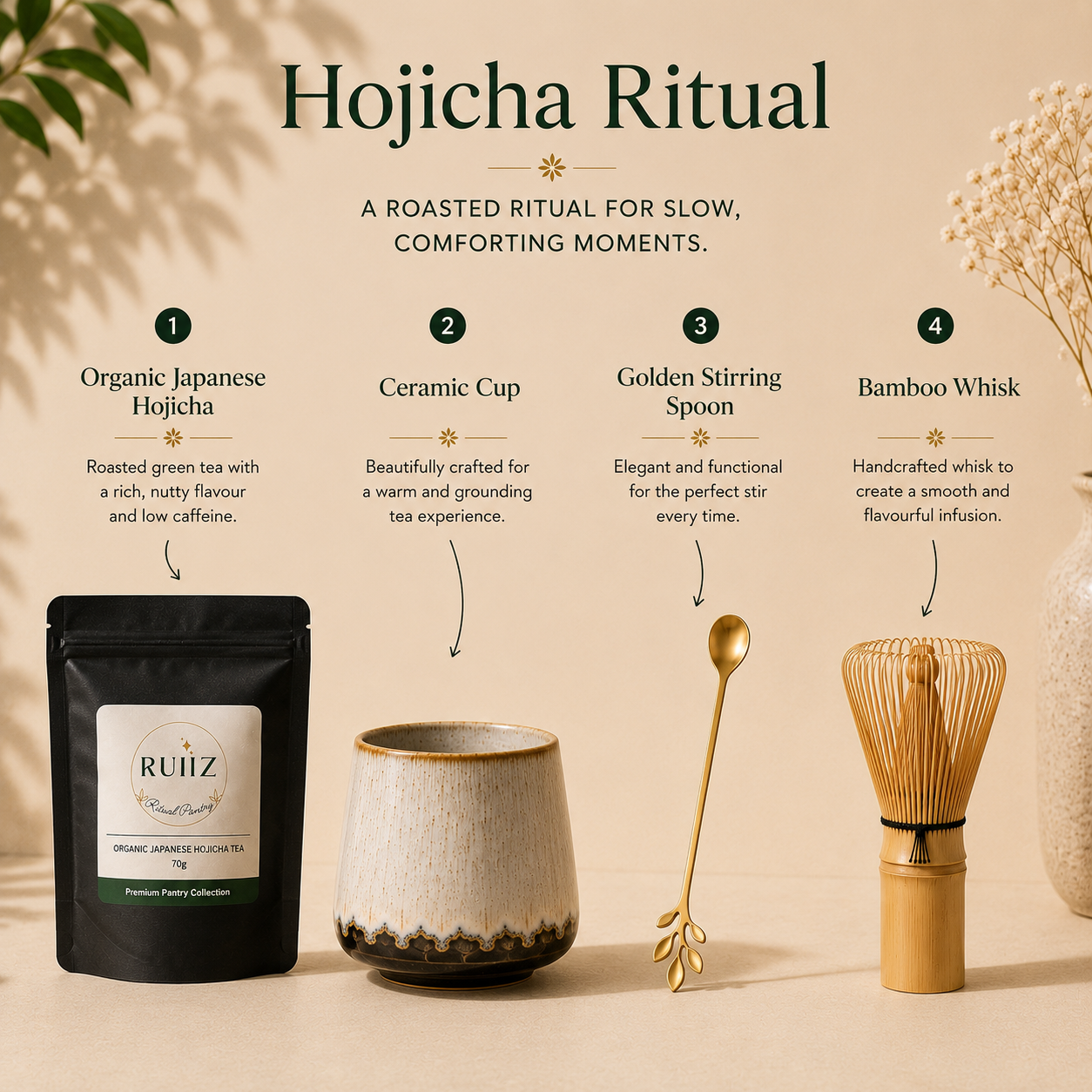 Hojicha Ritual Bundle | Organic Japanese Hojicha Set